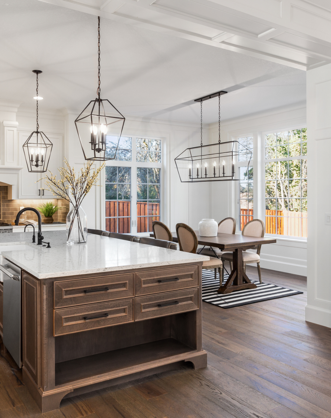 Remodeled Kitchen with Countertop, Cabinets and Flooring 